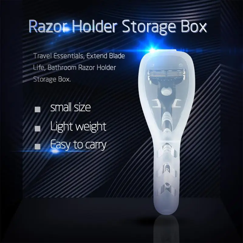 

Portable Travel Men's Razor Case Plastic Transparent Razor Blades Storage Box Shaving Machine Container Holder Shaver Box