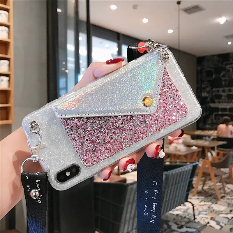 Чехол-Кошелек для iPhone X XS Max XR 6 6S 7 8 Plus, чехол для телефона с ремешком на шею для iPhone 11 5,8 6,1 6,5 XI Max, чехлы