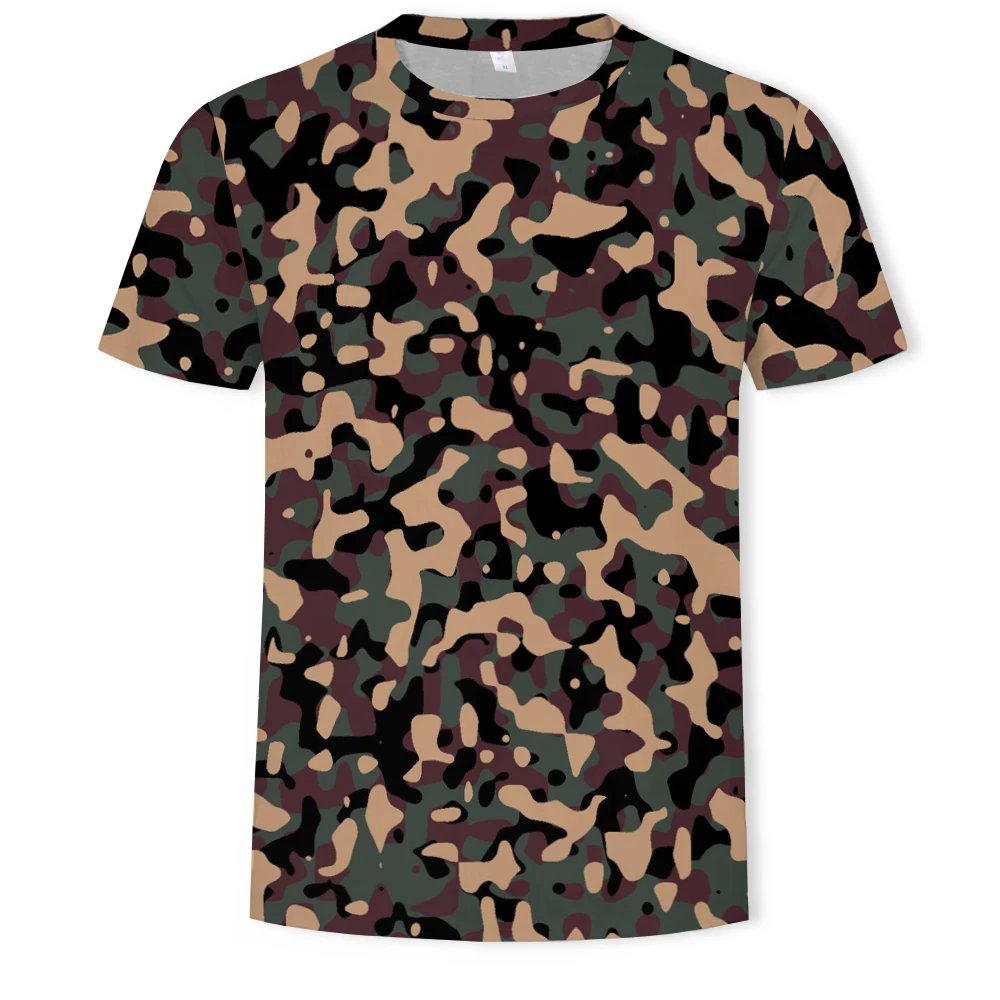 

New 3D Printing 2021 T-Shirt Summer Men's Short Sleeve Camouflage Casual Fashion StyleLarge Size Tops 110-6XL Customizable