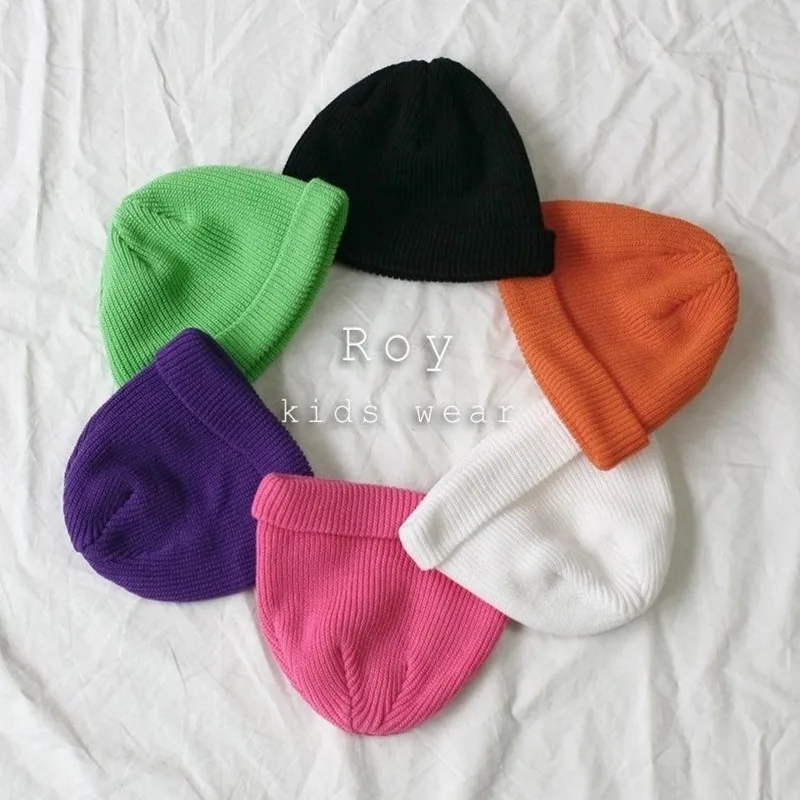 Повседневная вязаная кепка для мальчика теплые шапочки на осень и зиму Детская