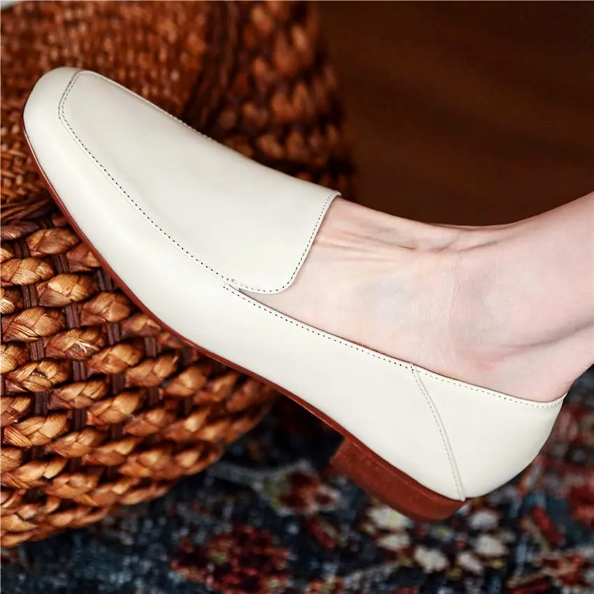 

Oxfords Women's Genuine Leather Ballet Flats Mary Janes Round Toe Loafers Shoes Driving Comfort Office Elegant Shoes