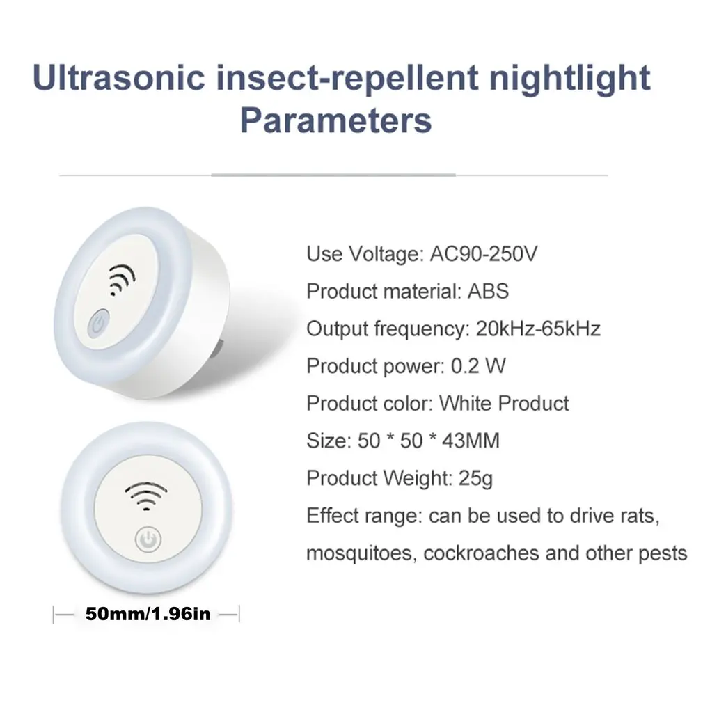 

Ultrasonic Pest Repeller With Night Light Indoor Pest Repellent Pest Control For Home Office Warehouse Hotel High Quality Hot