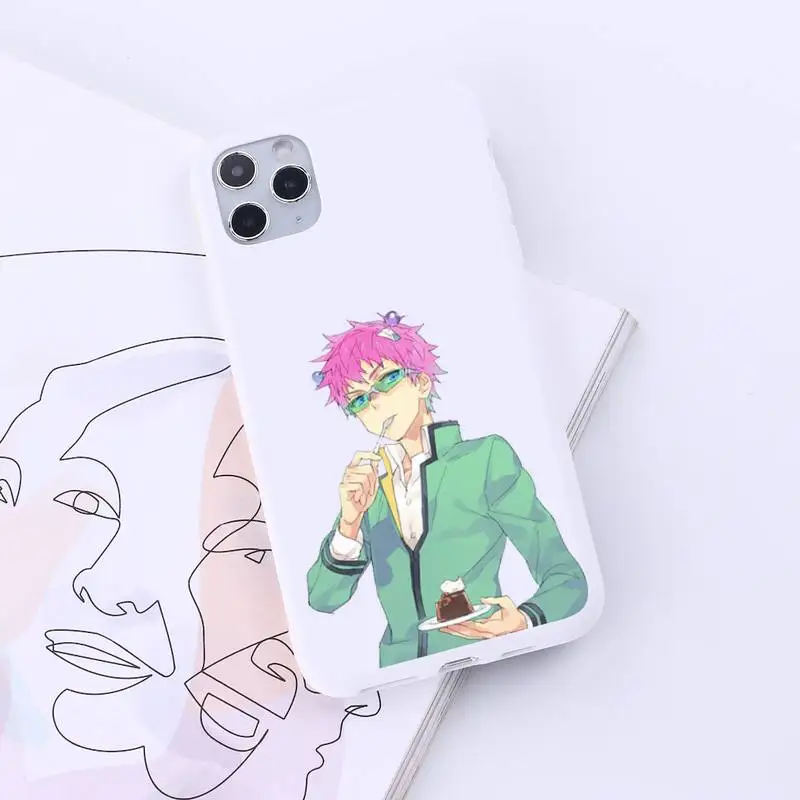 

Saiki Kusuo Japan anime Phone Case Candy Color for iPhone 6 7 8 11 12 s mini pro X XS XR MAX Plus