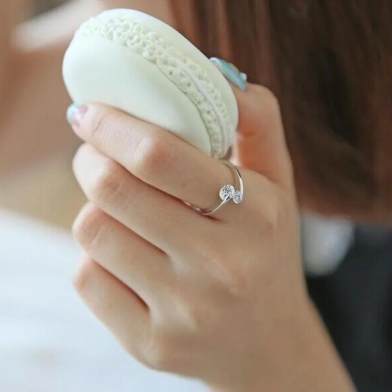 2 цвета красивое женское кольцо из чистой меди регулируемое инкрустированное