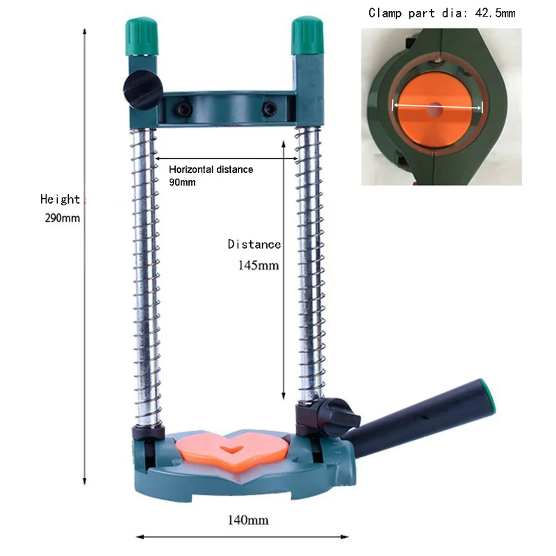 Precision Drill Guide Pipe Holder Stand Drilling with Adjustable Angle and Removable Handle Diy Tool | Инструменты