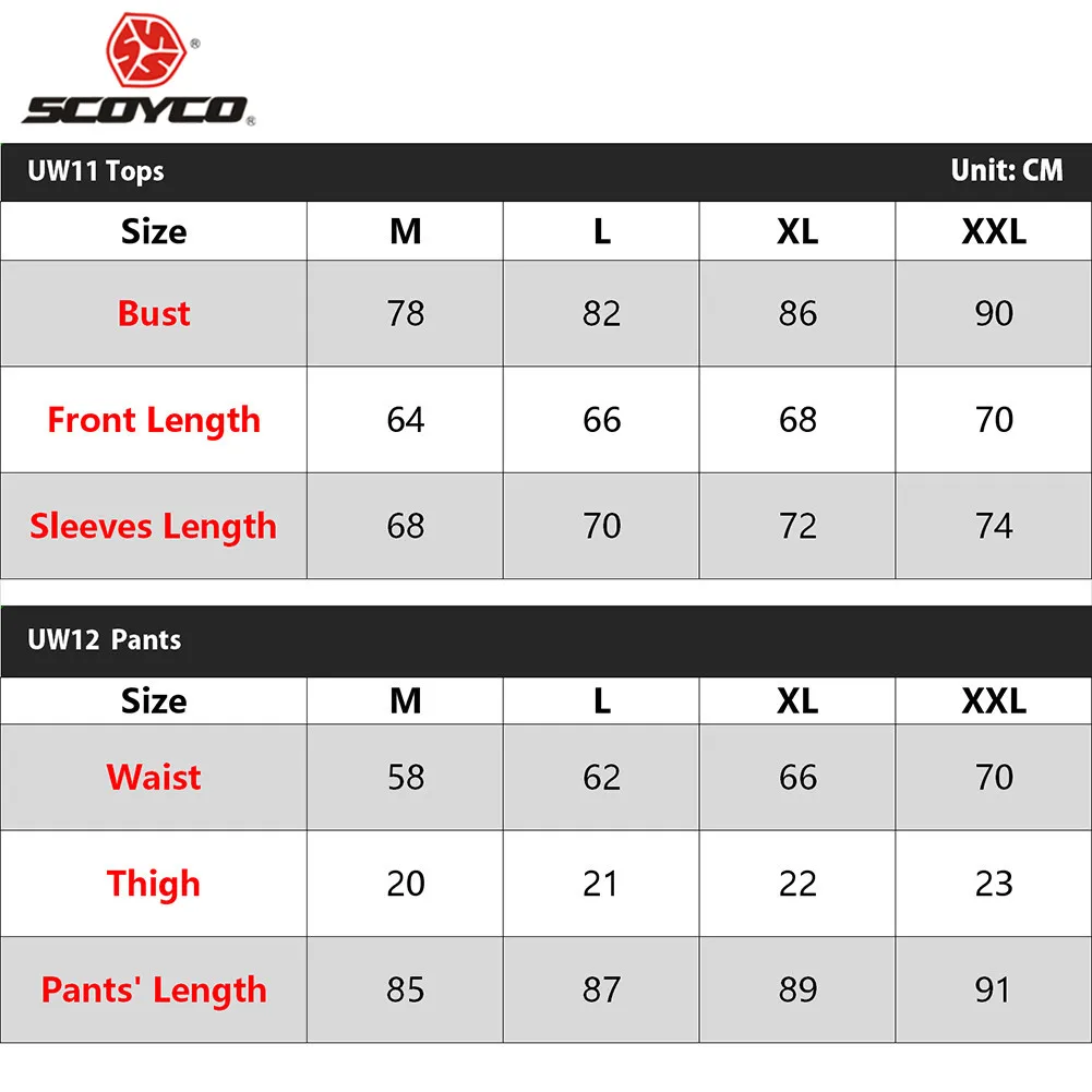 Комплект термобелья SCOYCO для мотоцикла мужские облегающие длинные топы и штаны