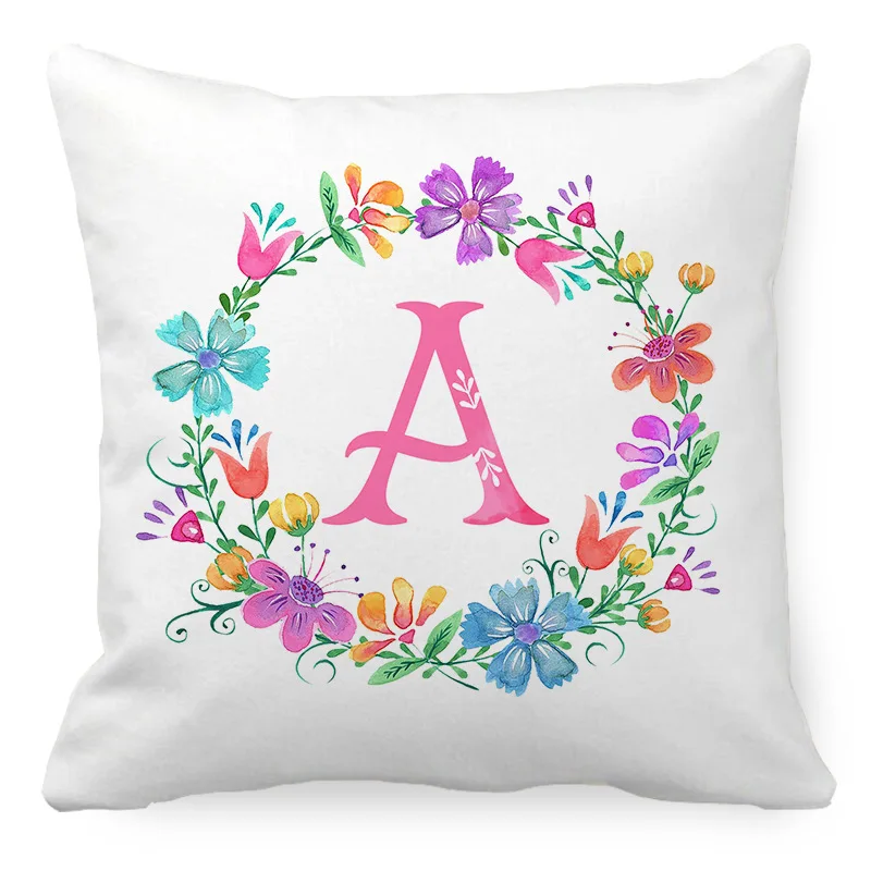 Holiday decoration letter cushion cover new 26 sofa pillow garland peach skin material 45X45cm | Дом и сад
