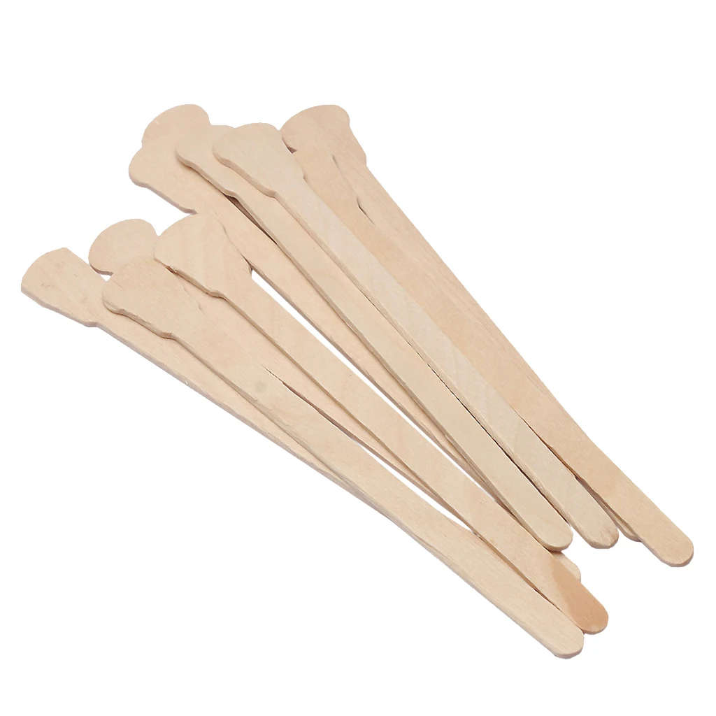 100 Pieces Wooden Hair Removal Sticks Wax Applicator Waxing Beans Spatulas for Facial Mask | Красота и здоровье