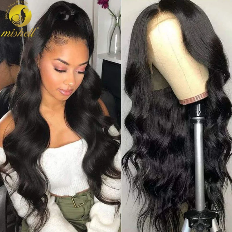 Body Wave Lace Front Human Hair Wigs Brazilian Pre-plucked Lace Front Human Hair Wigs 180 Density Lace Front Wig