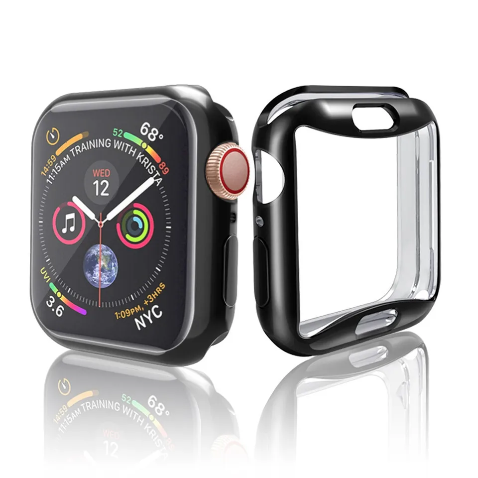 360 Защитный Тонкий чехол для часов, полный Чехол для Apple Watch 4, мягкий прозрачный ТПУ защитный чехол для iWatch 4 44 мм 40 мм
