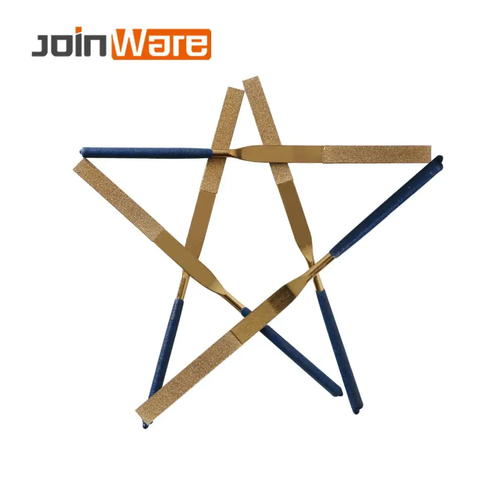 

10Pcs Titanium Plating Diamond File Set Diamond Coated 140/160/180mm for Ceramic Glass Gem Stone Hobbies and Crafts