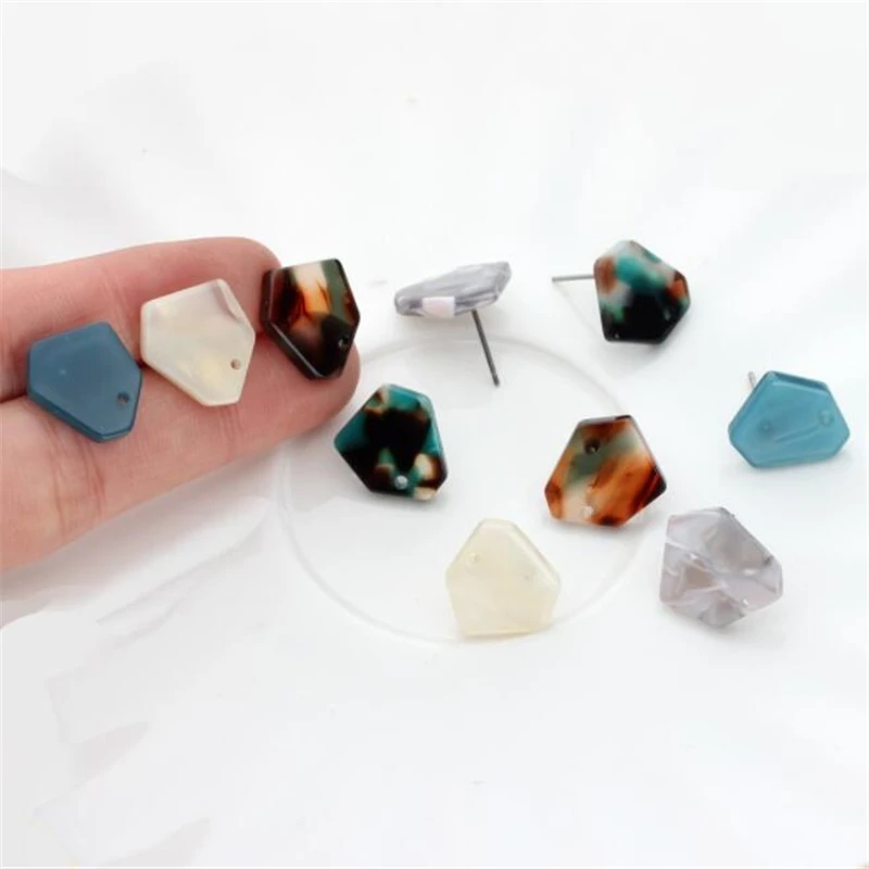 

6pcs/lot acetic acid irregular resin charms connectors for diy earrings settings pendant jewelry making findings accessories