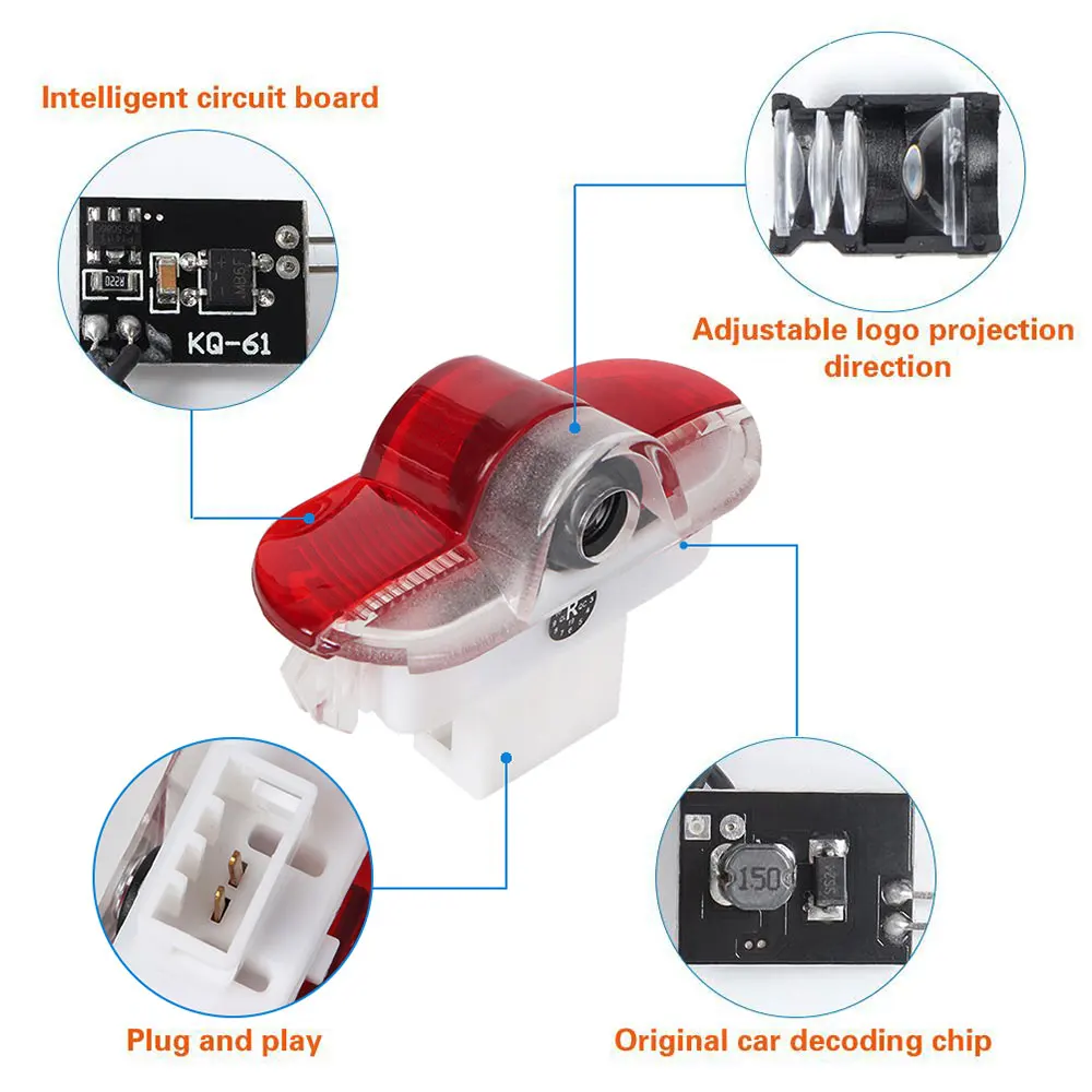 Светодиодный проектор для дверей автомобиля 2 шт. лазерные огни с логотипом Shadow