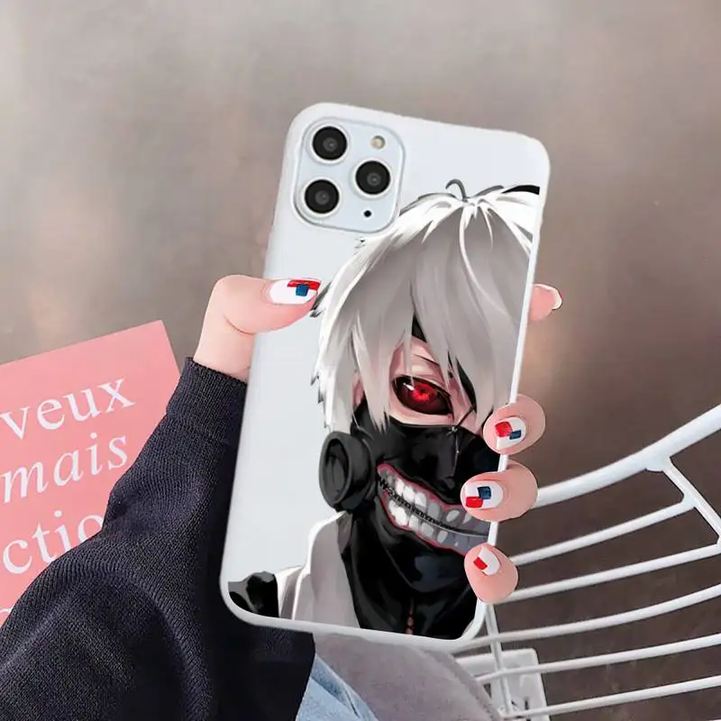 

Tokyo Ghoul Kaneki Ken Cartoon Phone Case White Color for iPhone 6 7 8 11 12 s mini pro X XS XR MAX Plus