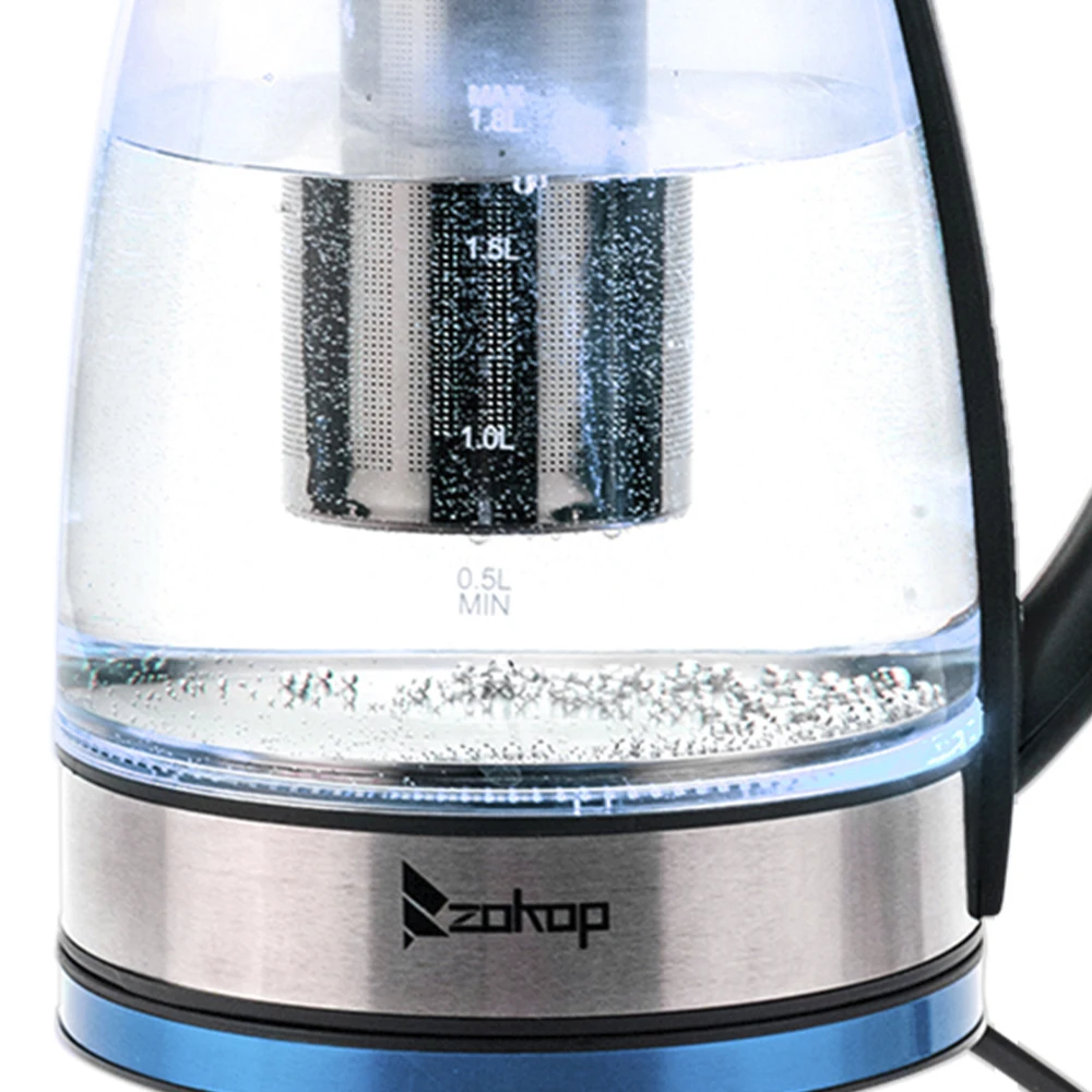 

US Electric Kettle Glass Water Boiler Fast Boiling Tea Kettle 1.8L Stainless LED Fast Hot boiling Stainless Water Kettle Teapot