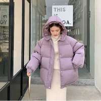 new 2020 women short jacket winter thick hooded cotton padded coats female korean loose puffer parkas ladies oversize outwear
