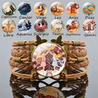 Винтажный Браслет 12 созвездий, Козерог, дева, рак, весы, Скорпион, Знак зодиака, панк, Плетеный