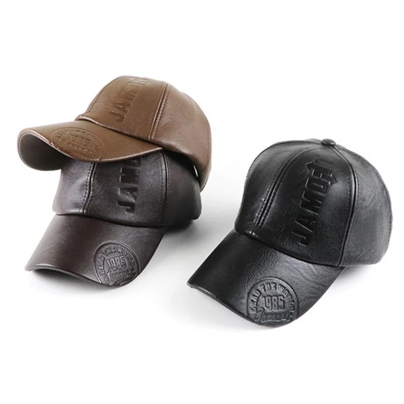 Осенне зимняя Кепка из искусственной кожи бейсбольная кепка повседневная