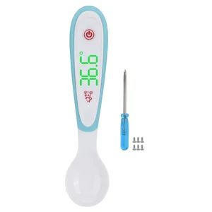 Ложка для измерения температуры, умный водонепроницаемый мини-термометр со светодиодным дисплеем для детей