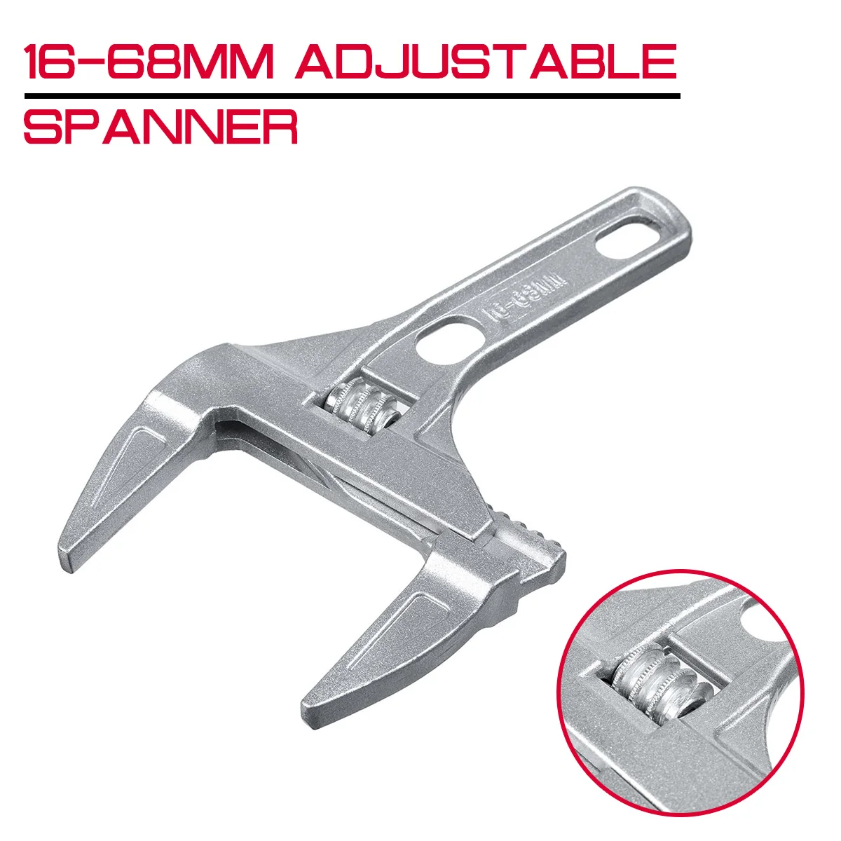 

Universal 16 - 68mm Aluminum Alloy Key Nut Wrench Tool Adjustable Short Monkey Spanner Hand Tools Home Shower Bathroom Repair