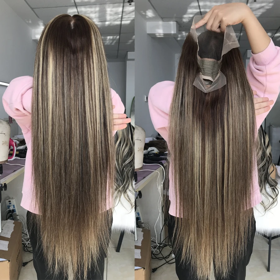 Fabwigs 180% хайлайтер Омбре светлые кружева передние человеческие волосы парики