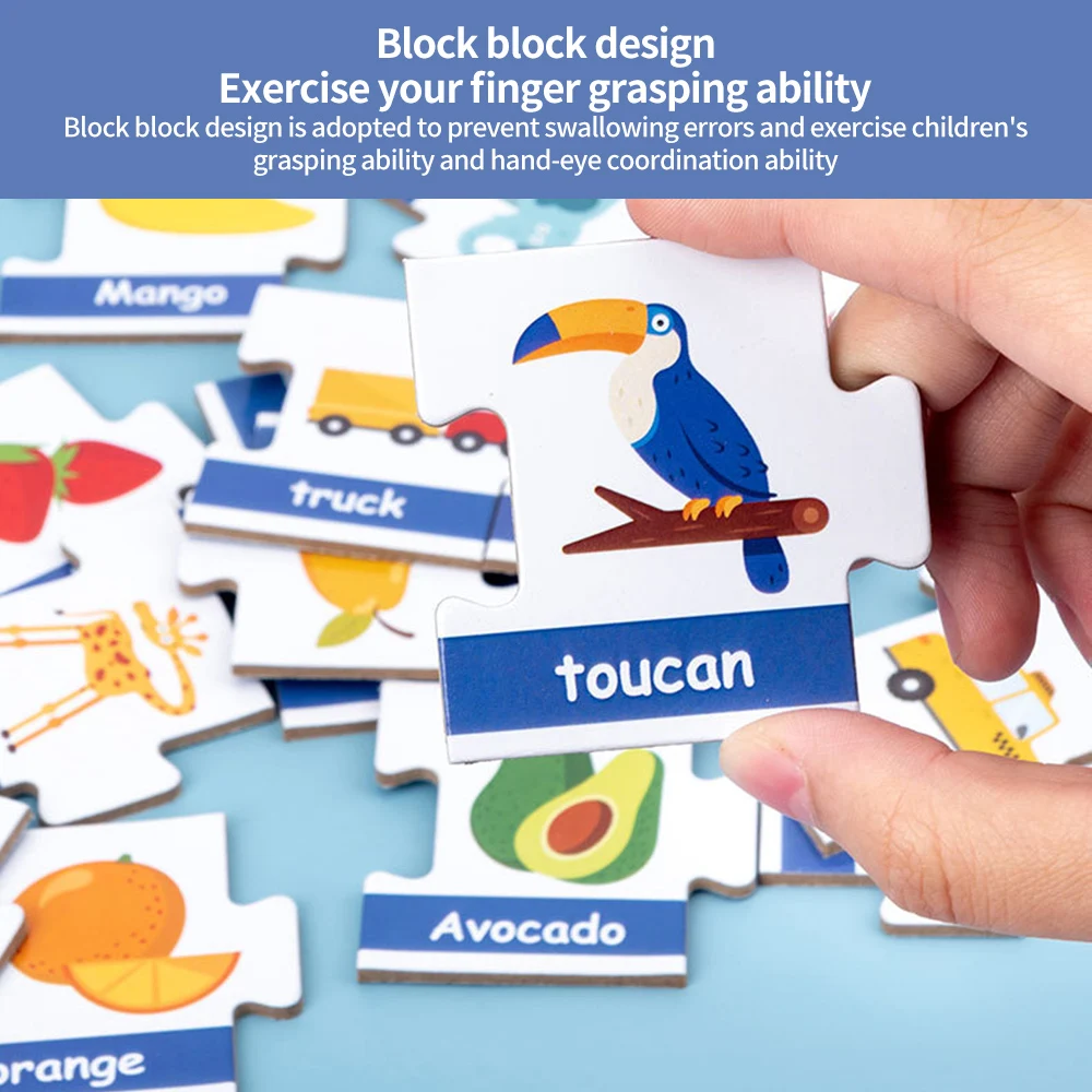 

Kids Montessori Wooden Toys Words Spelling Puzzle Jigsaw Toy English Letters Pattern Early Educational Learning Baby Toys Gift