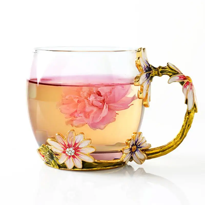 2019New ручная роспись Европейская стеклянная чашка для чая и воды Питьевая Посуда