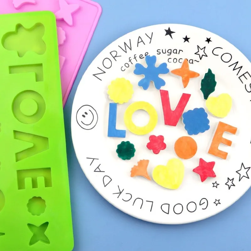 Любовь Английский алфавит цветок силиконовые формы шоколада льда лоток плесень