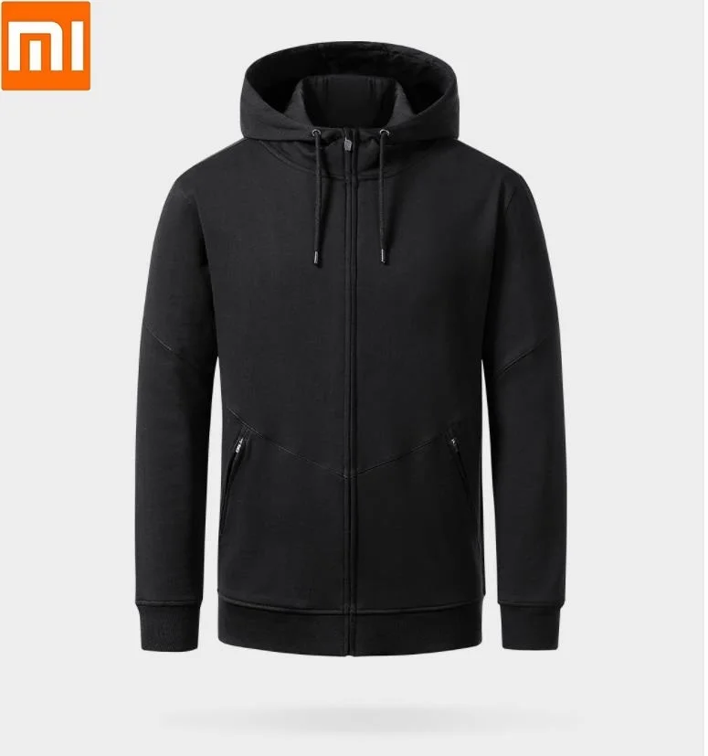 Xiaomi Uleemark Повседневное Для мужчин, кардиган на молнии с капюшоном и прочная ткань не появляются катышки долго Для мужчин молнии рукавом Демисезонный пальто спортивная одежда