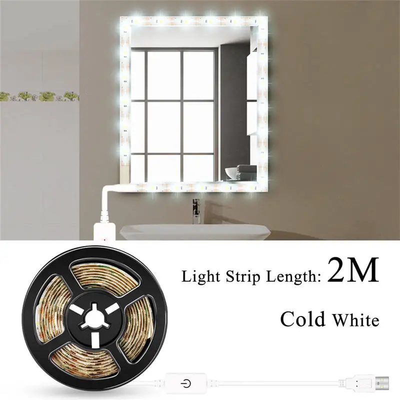 USB White 2M 5W CanLing светодиодный 12 В макияж лампа 6 10 14 лампы Комплект для туалетный столик Плавная регулировкая яркости Голливуд LED-подсветка маленького зеркала Вт 16 20 - Цвет абажура: USB White 2M 5W