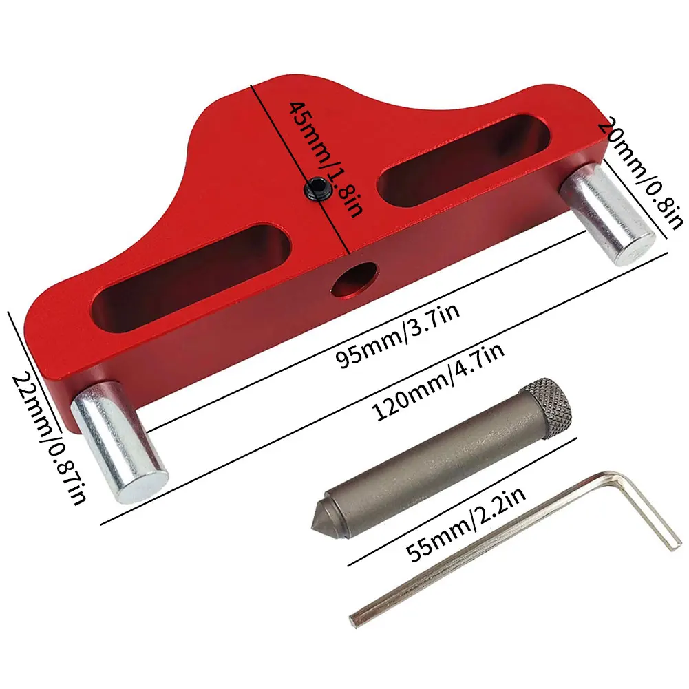 

ZX-1 Aluminum Alloy Woodworking Center Finder Line Measuring Marking Gauge Scriber Scribing Tool Woodworking for Carpenter