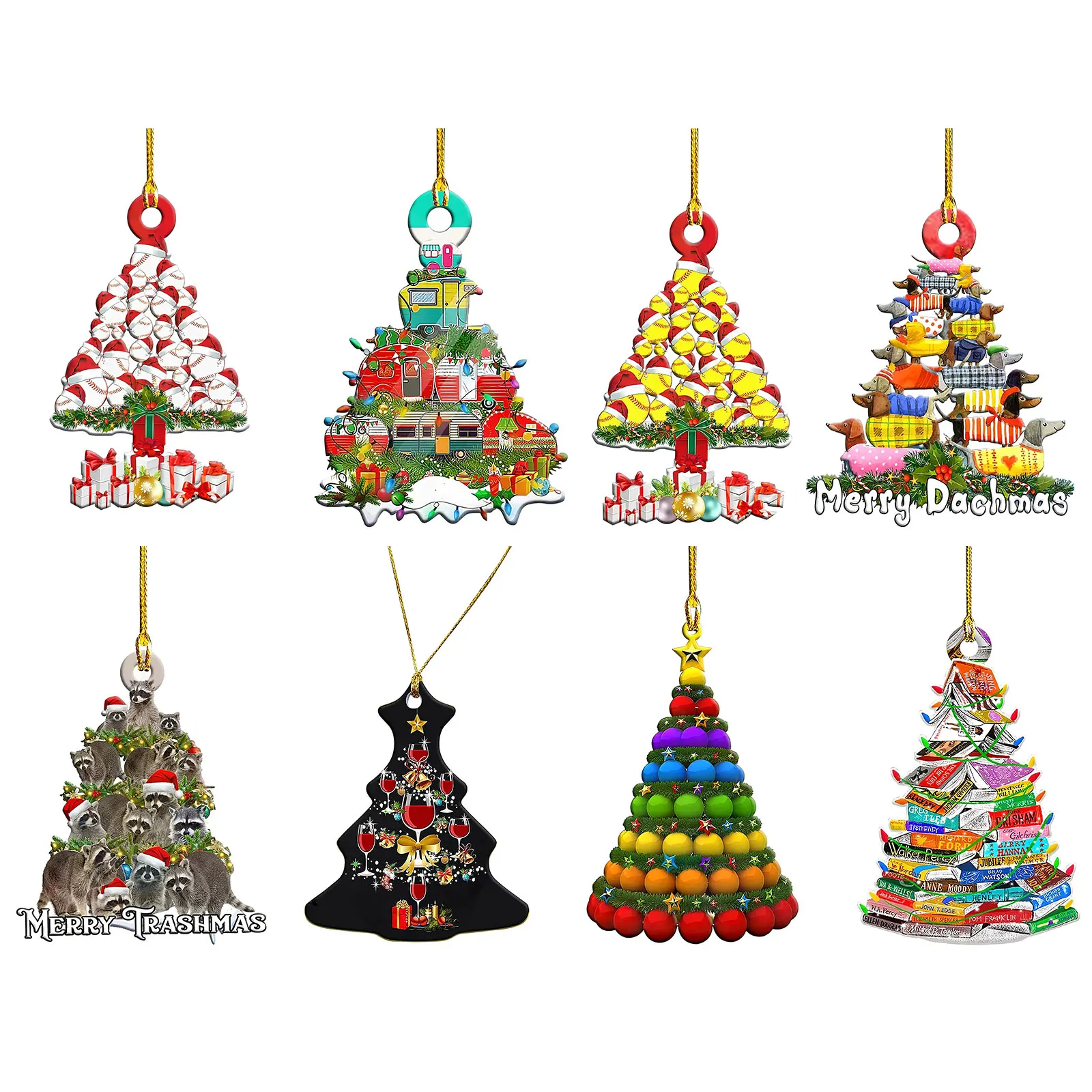 

Colorful Wood Christmas Pendant Animal Drop Dangle Xmas New Year For Women Girls Navidad