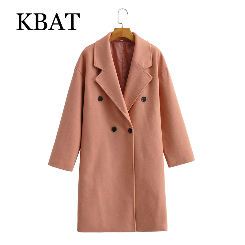 

Женское шерстяное пальто с длинным рукавом, на осень/зиму