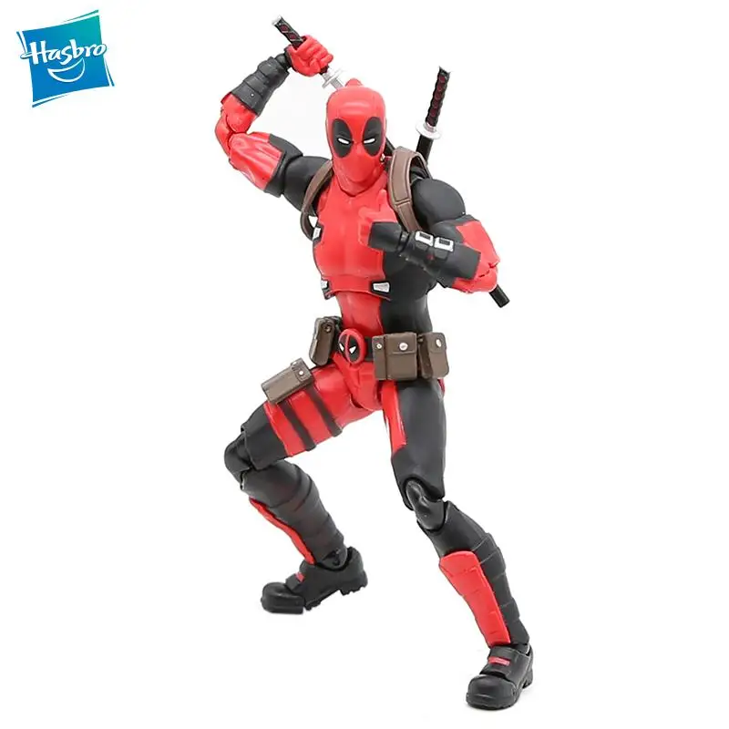 

16cm Original HASBRO Marvel X-Men MAFEX082 Deadpool Movable joints Move Action Anime Toy figures For Children Model Toys