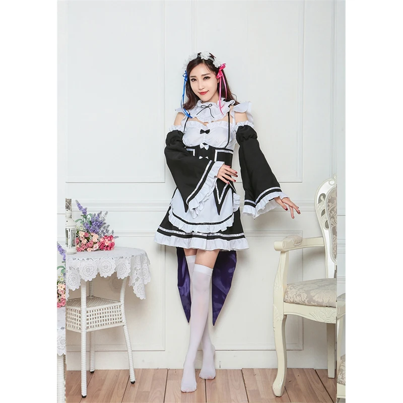 2019 Хэллоуин Рождество Аниме Косплей Костюм Ram косплей аниме горничной костюмы