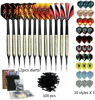 100 pcs dart set multiple styles darts flights professional darts soft plastic tips set for electronic dartboard accessories