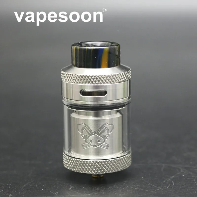 VapeSoon новейший распылитель Dead Rabbit 25 мм RTA 2 мл/4,5 мл с капельным наконечником из смолы одинарный/с двойной катушкой перестраиваемый Vape испаритель черный и серебристый