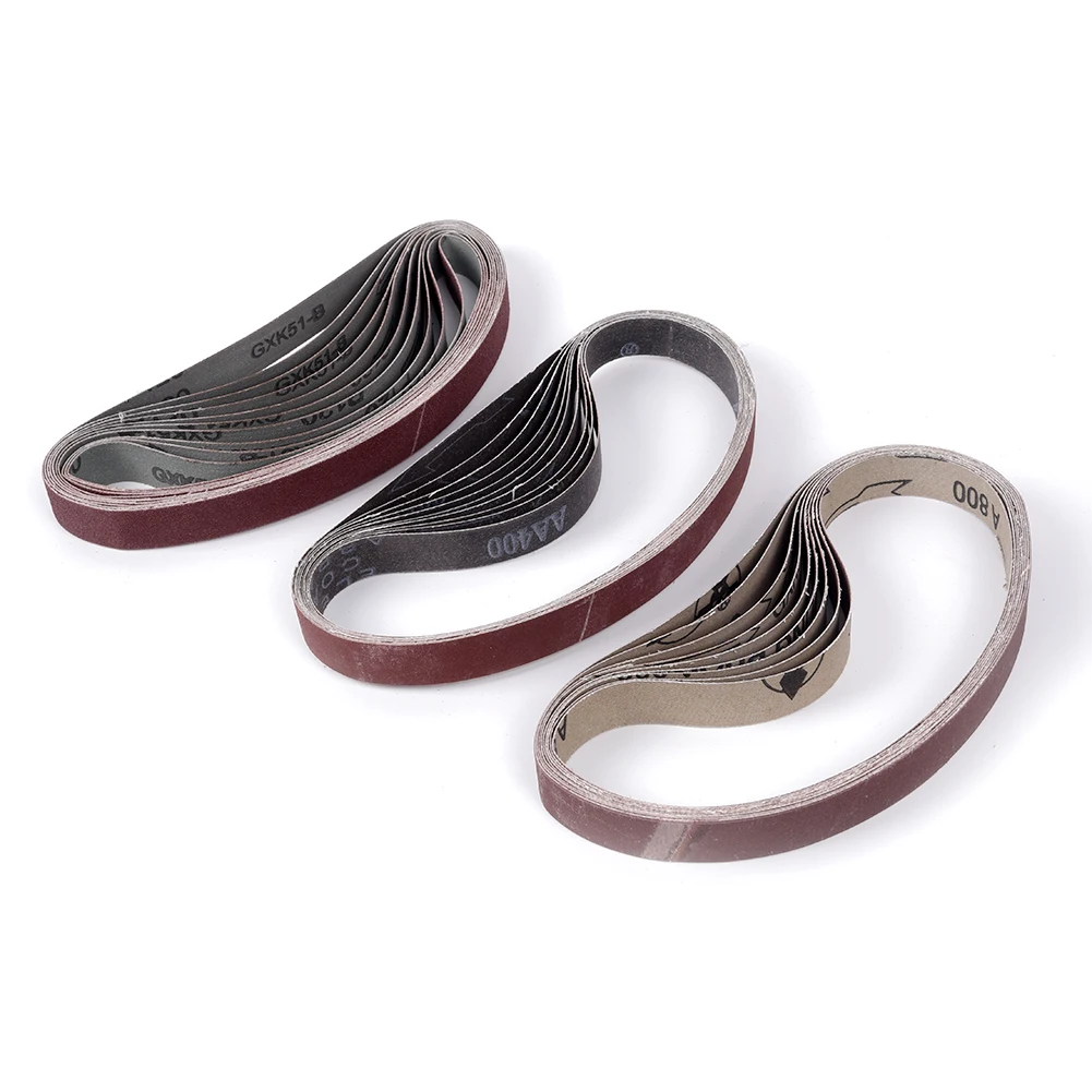 

30pcs 120/400/800 Grit Abrasive Sanding Belts Grinding Finishing Polishing Tool