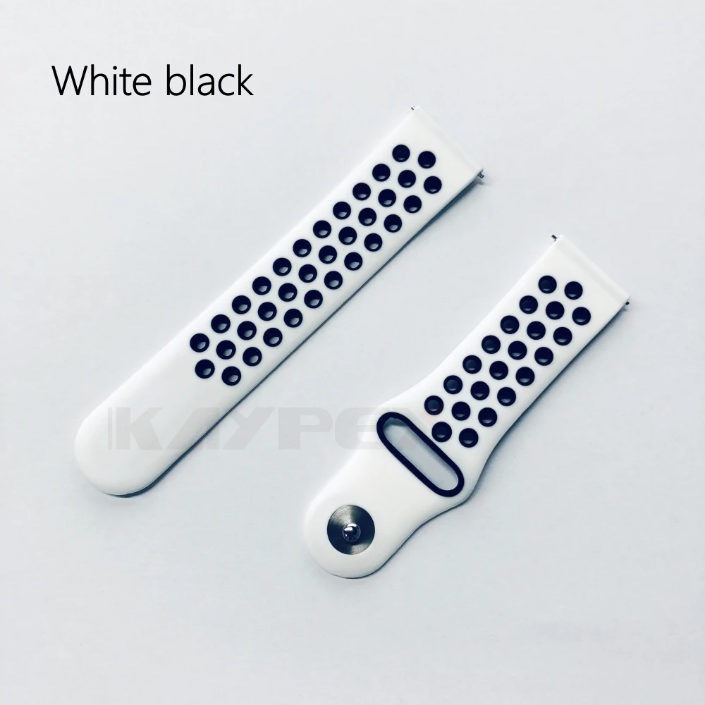 white black Красочные Мягкие силиконовые часы ремешок для Xiaomi Huami Amazfit Pace дышащий браслет Сменные браслеты 22 мм ремешок - Цвет: white black
