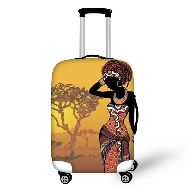 Чехол для багажа ELVISWORDS Afro Girl, водонепроницаемый чехол для путешествий, чехол для костюма, багажные бирки, портативный Эластичный Защитный чехол для костюма - Цвет: YQ3492