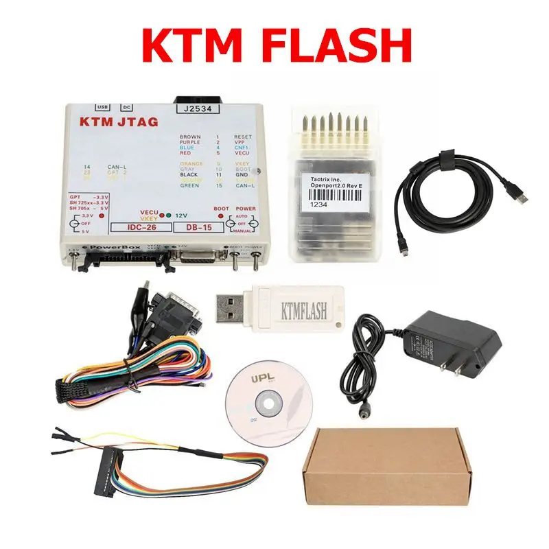 KTMFLASH V1.95 ECU программист и трансмиссия инструмент для обновления питания KTM Flash OPENPORT J2534 кабель с зеленым адаптером BDM22pcs - Цвет: KTMFLASh Full Set