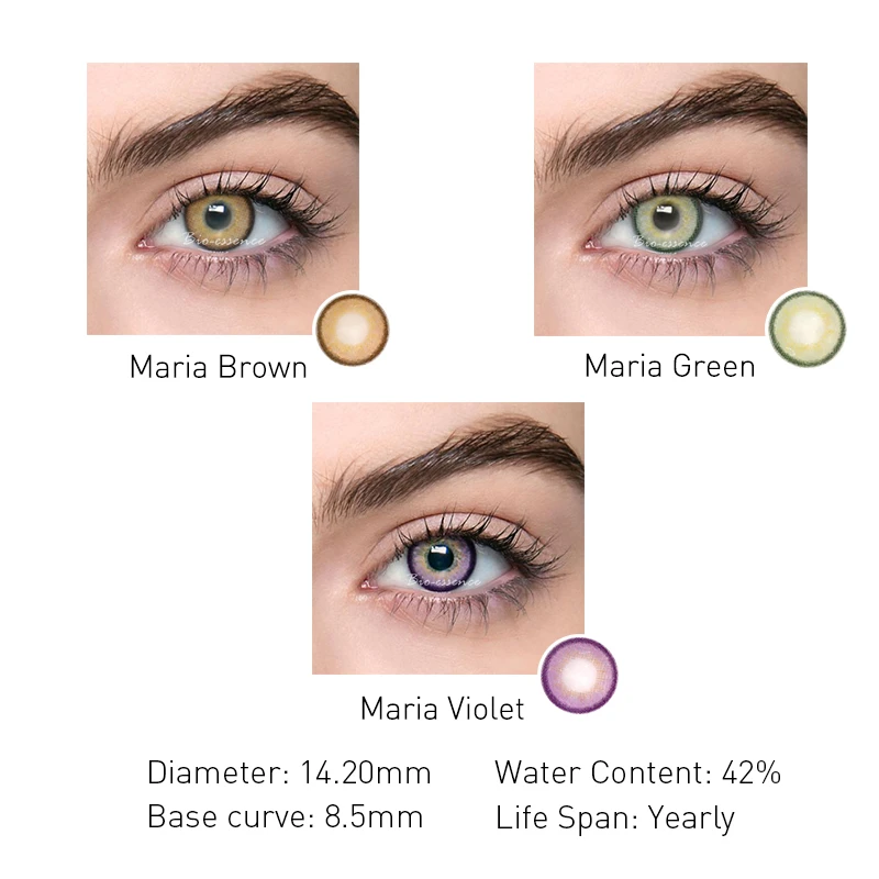 Контактные линзы LAREEN естественного цвета глаз 1 пара цветные контактные зеленого