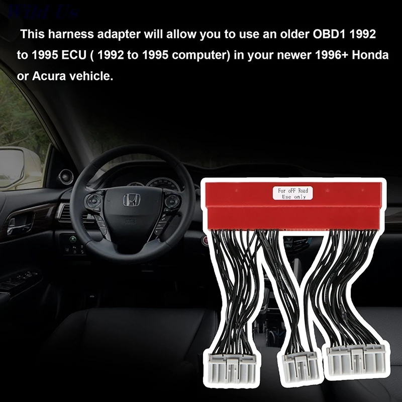 

Переходник Перемычка ЭБУ OBD2A на OBD1 Для Honda Civic Accord Acura, 1 шт.