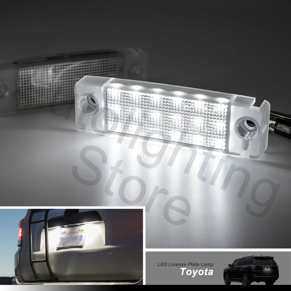 

2Pc LED License Number Plate Light For Toyota 4Runner 1996-2018 Sequoia 2001-2016 Land Cruiser Prado Lexus GX470 Caldina Carina