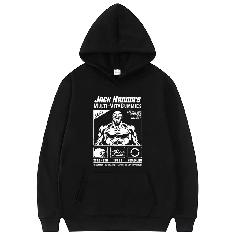 

Hot Hanma Yujiro Japanese Anime Hoodie Cartoon Hoodies Man Casual Sweatshirts Baki The Grappler Manga Pattern Print Sweatshirt