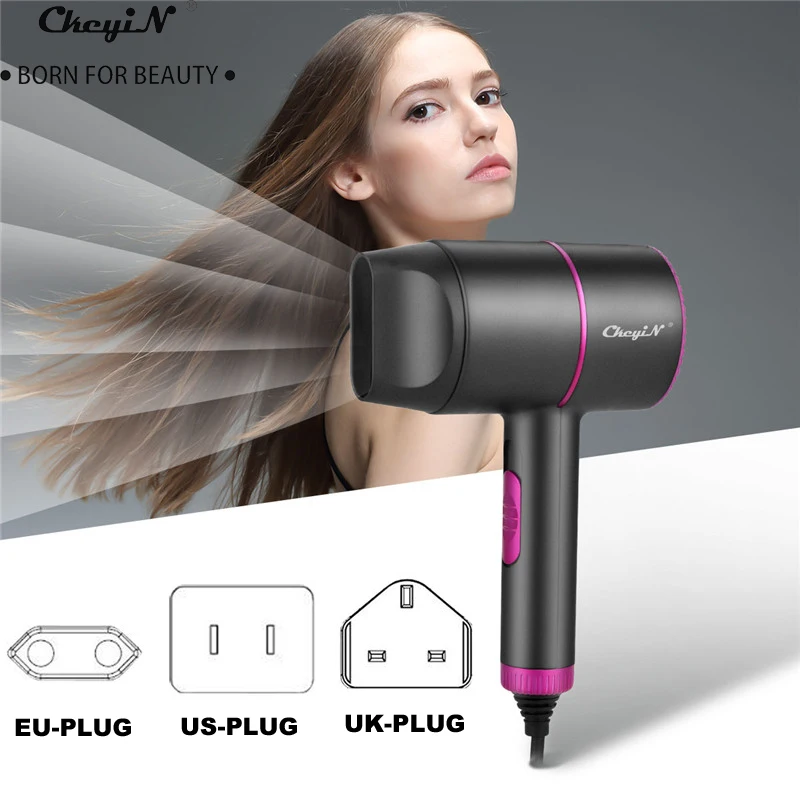 

Mini Hiar Dryer Strong Wind Professional Salon Blow Dryers Negative Ion Hot &Cold Air Dryer Portable For Home Traveling Nozzles