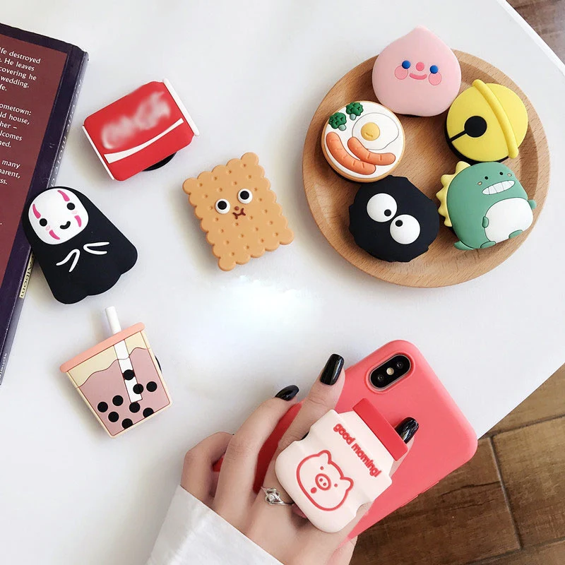

NEW 1PCS Universal Mobile Phone Bracket Cute 3D Animal Fold Airbag Phone Stand Finger Holder Cute Cartoon Phone Holder Stand #OW