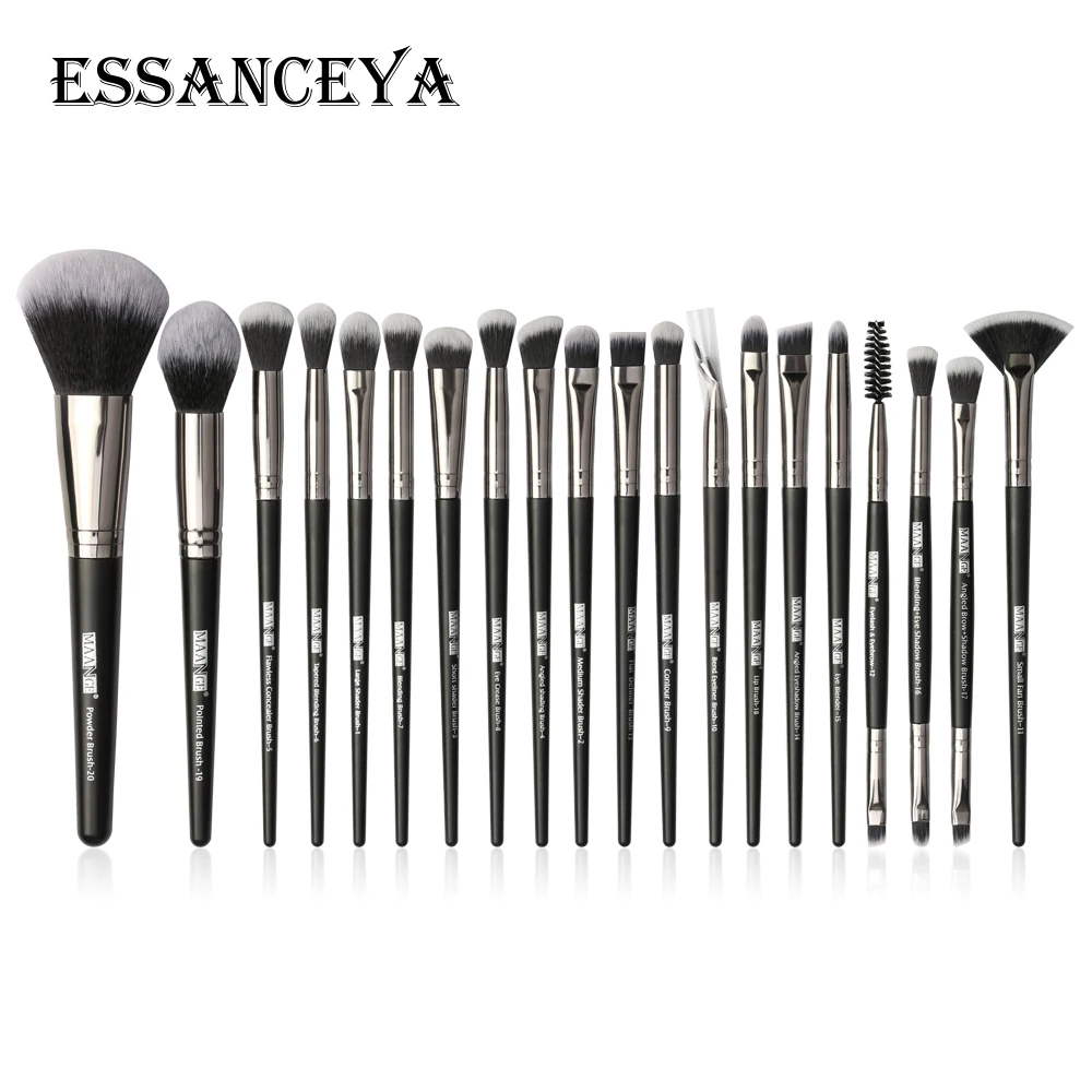 ESSANCEYA, 11-30 шт., Профессиональные кисти для макияжа, набор теней для век, подводка для глаз, пудра, Тональная основа, румяна, Кисть для макияжа, инструменты, косметичка - Handle Color: 20 pcs