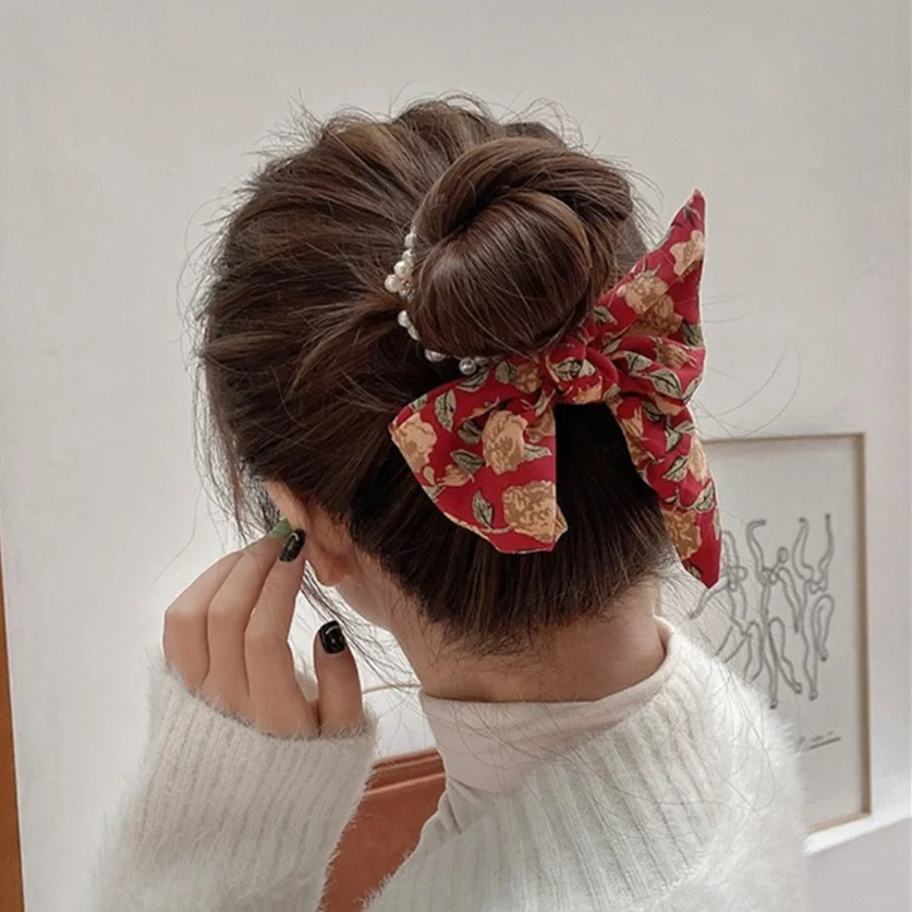 Резинки для волос женские в этническом стиле эластичные заколки с цветочным