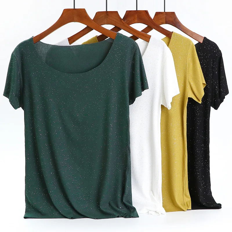 

In the summer of 2021 the new round collar short sleeve T-shirt female leisure